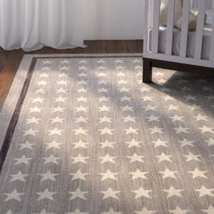 Paulette Nursery Stars Gray Area Rug