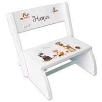 white step stool with storage