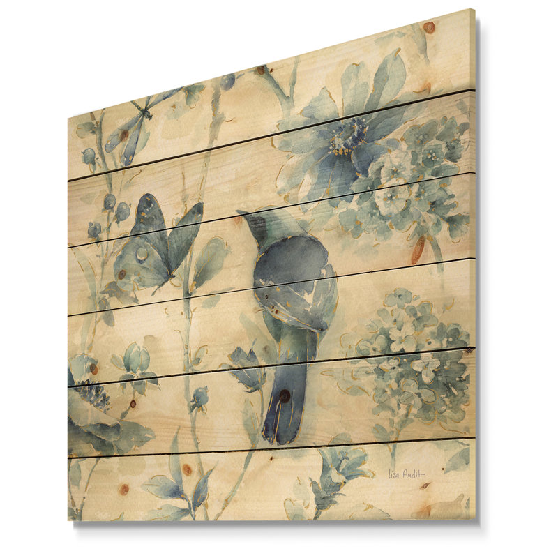 East Urban Home Farmhouse Bird Cottage Family I Print On Wood