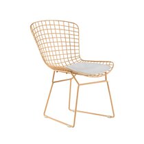 gold wire chair with cushion