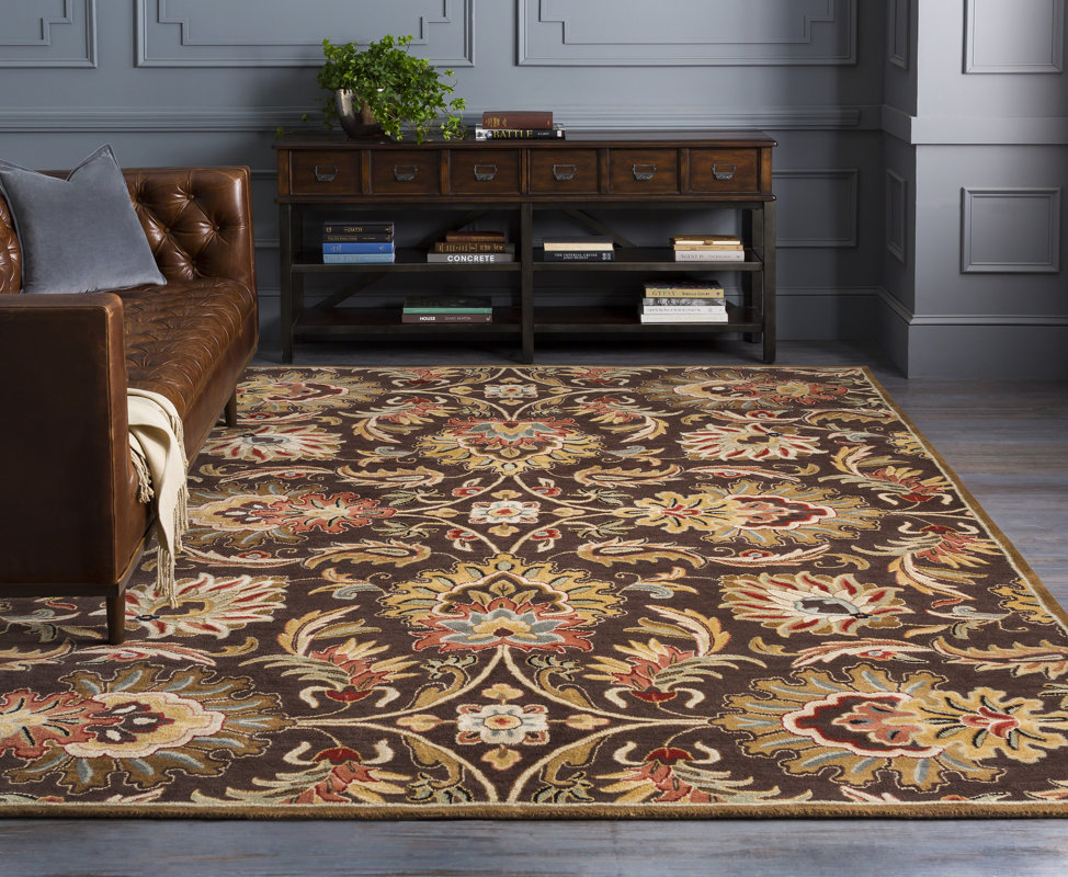 Charlton Home Camden Chocolate Tufted Wool Area Rug Reviews Camden Chocolate Tufted Wool Area Rug