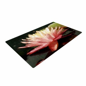 Cyndi Steen Painted Water Lily Floral Pink Area Rug
