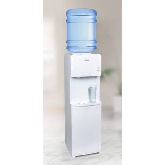 Hot /& Cold Water Stand Machine with Storage Cabinet for Home Kitchens White Dorms Portable Top Loading Water Cooler Dispenser Offices