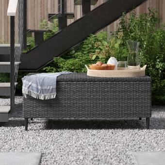 Foundstone Camden Outdoor Wicker Deck Box Reviews Wayfair