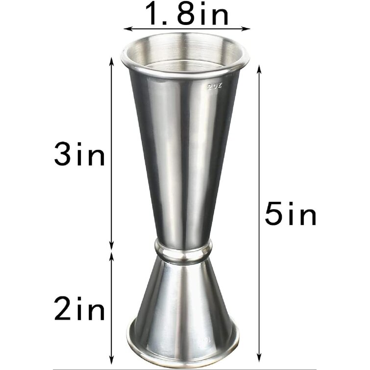 Stainless Double Jigger Drink Shot Glass Cocktail Bar Measure Cup 1oz/2oz Copper 