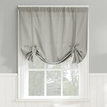 Blackout Tie-up Roman Curtain Small Window Curtain Shade Sheer Drape Voile Gray 