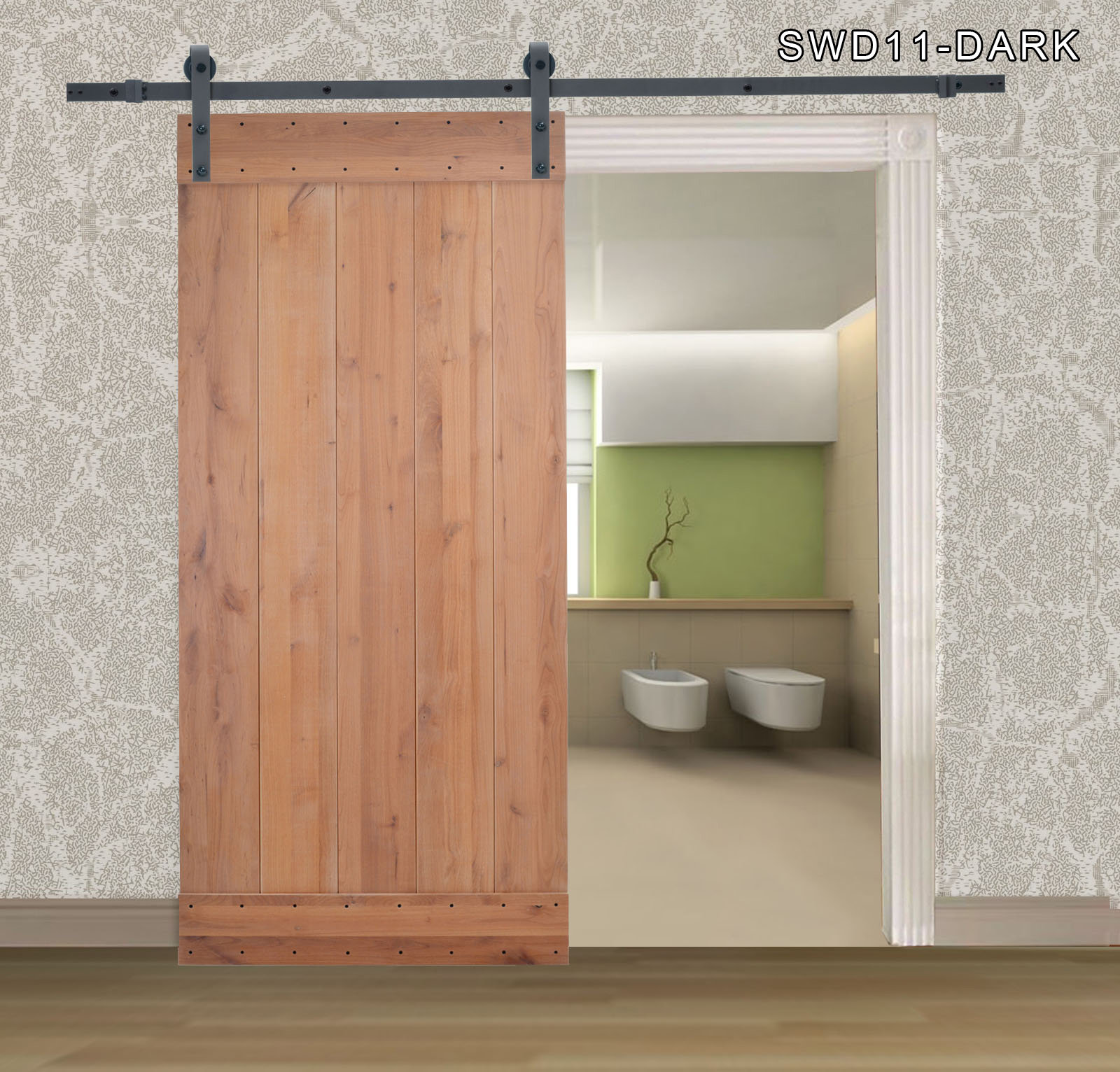 Calhome Paneled Wood Vertical Barn Door With Installation Hardware
