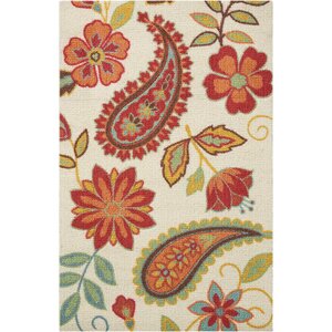 Sharan Ivory/Red Area Rug