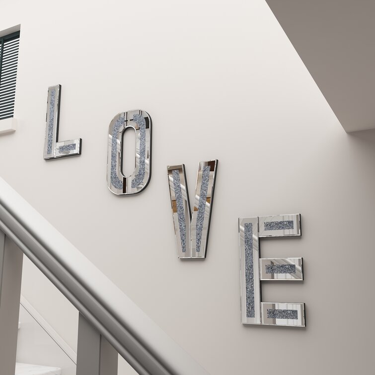 Details about   Silver mirrored Love Sign Plaque 22x11cm