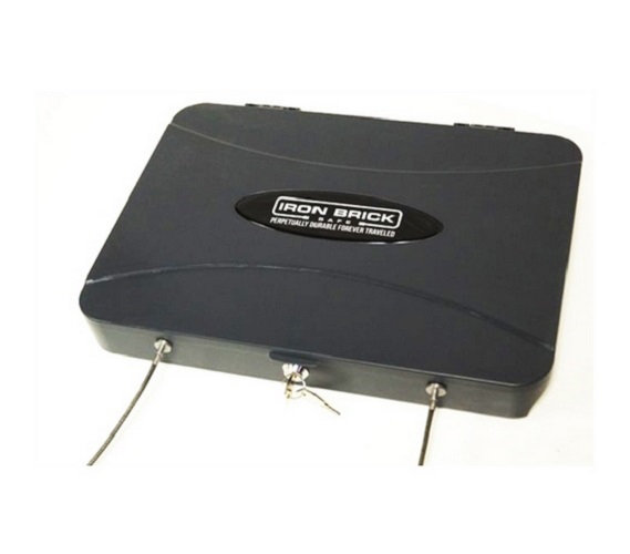 iron brick portable laptop tablet safe box with key lock