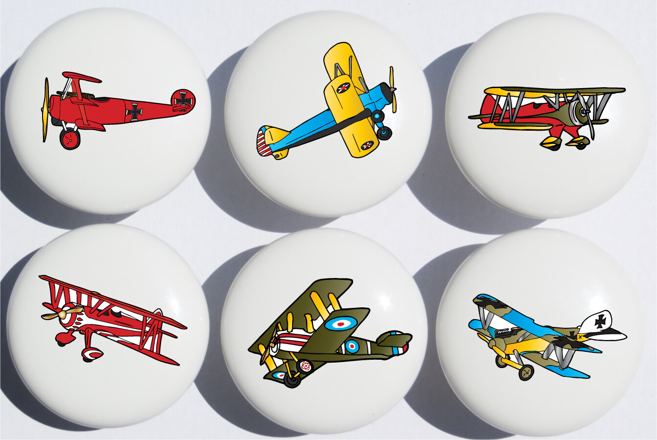 Presto Chango Decor Vintage Airplane Mushroom Knob Multipack