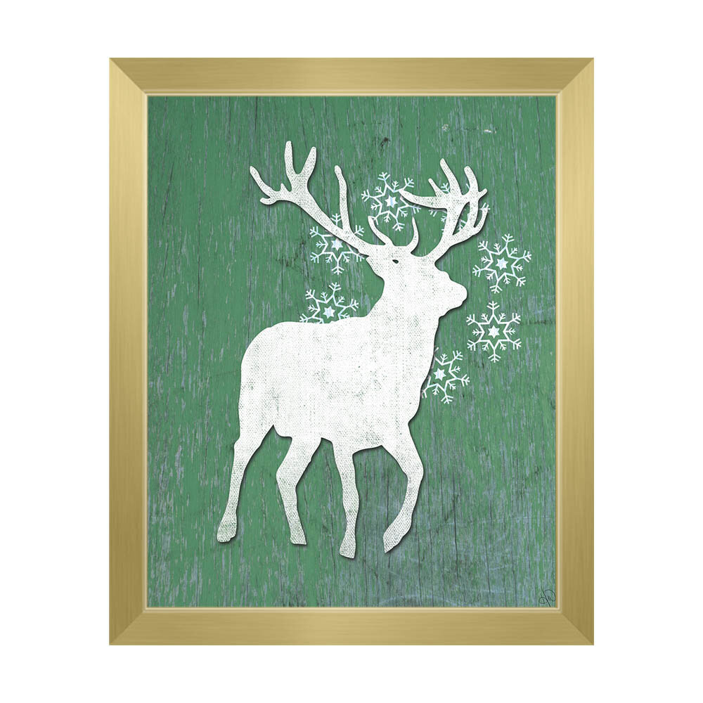 Click Wall Art Reindeer - Green Sleigh - Picture Frame Graphic Art on ...