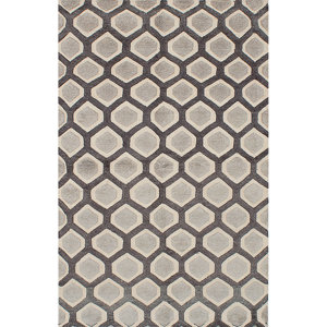 One-of-a-Kind Almonta Hand-Knotted Dark Gray/Light Gray Area Rug