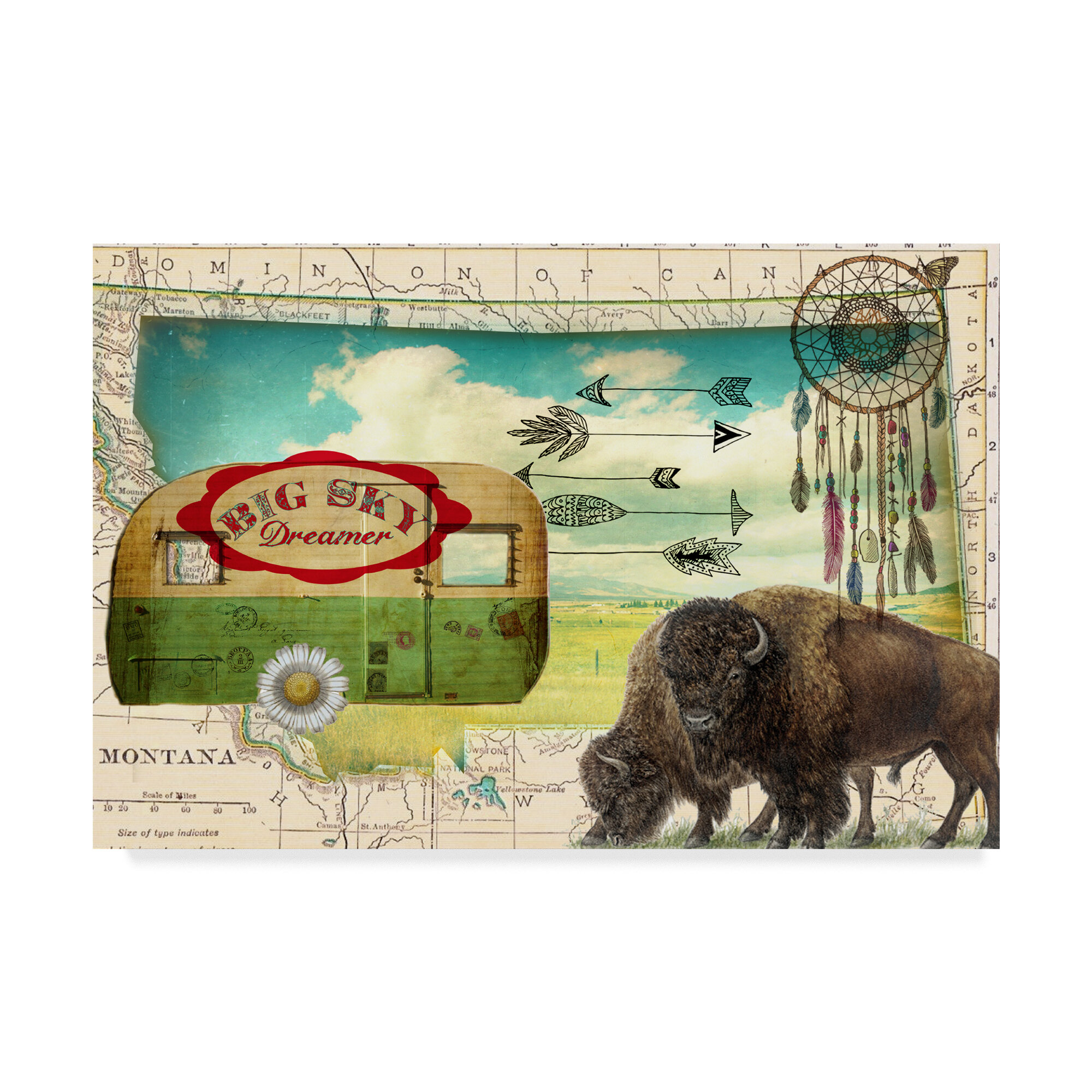 East Urban Home Big Sky Camper Graphic Art Print On Wrapped Canvas Wayfair