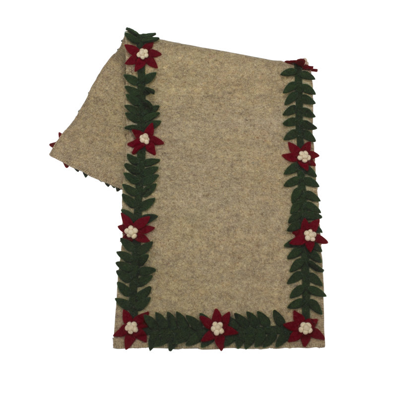 Arcadia Home Hand Felted Wool Christmas Table Runner Perigold