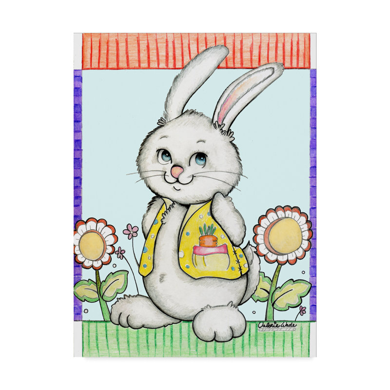 Trademark Art Bunny In Yellow Acrylic Painting Print On Wrapped