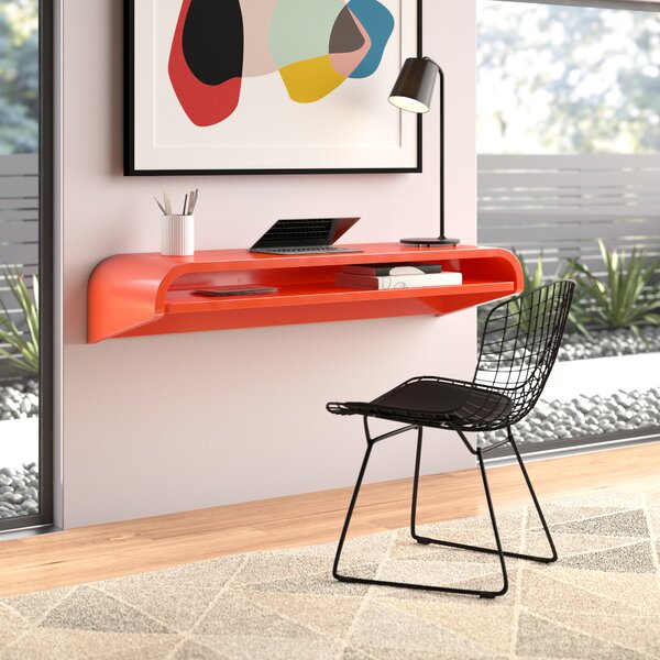 Modern Contemporary Orange 22 Floating Desk Allmodern