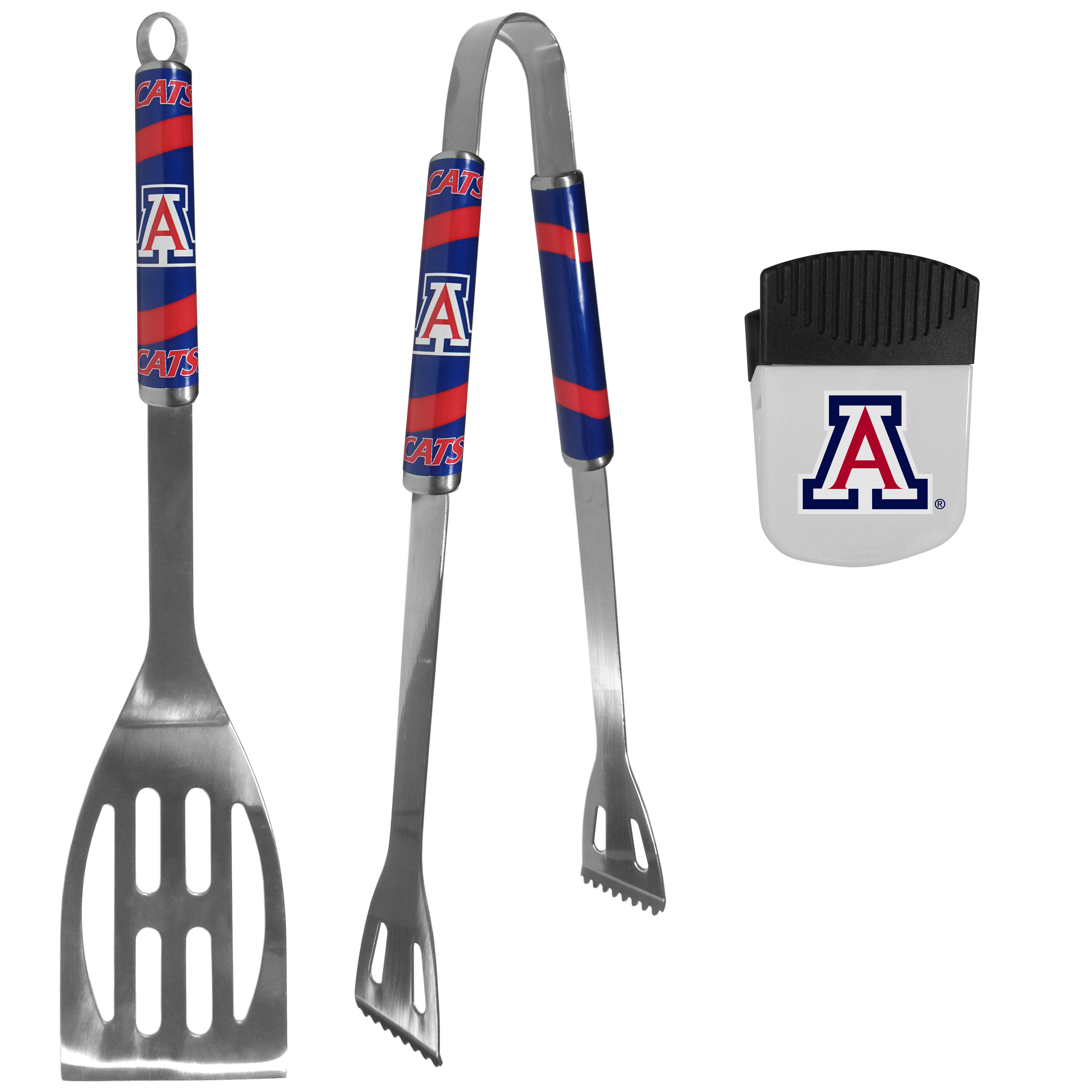 Siskiyou Sports NCAA Stainless Steel BBQ Tool Set with Bag 