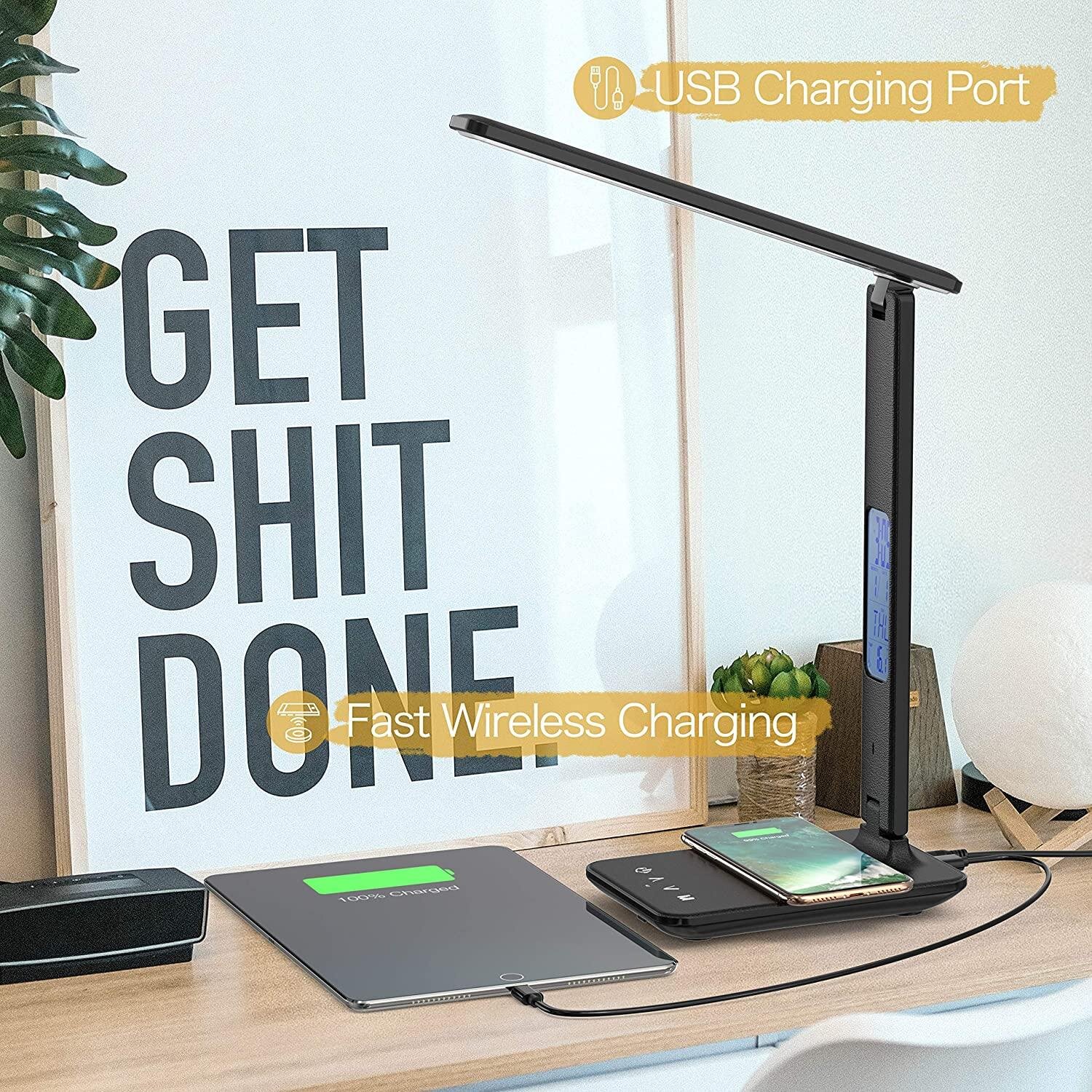 LED flexo intensity LED light with 3 brightness modes and rechargeable Ideal for study and/or reading. LED touch lamp with clamp for reading and flexible neck 360º LED desk lamp