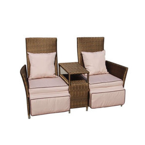 3-tlg. Gartensessel-Set Twins von Miloo Garden