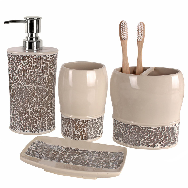 World Menagerie Portalia 4 Piece Bathroom Accessories Set Reviews Wayfair The bath designer collection set includes 2 bath rugs: portalia 4 piece bathroom accessories set