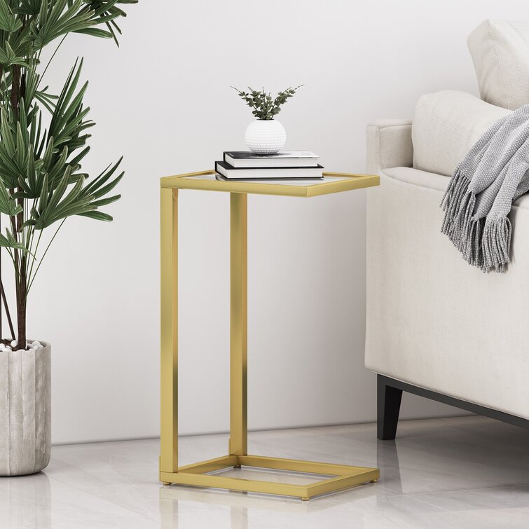 Mercer41 26'' Tall Glass C Table End Table | Wayfair