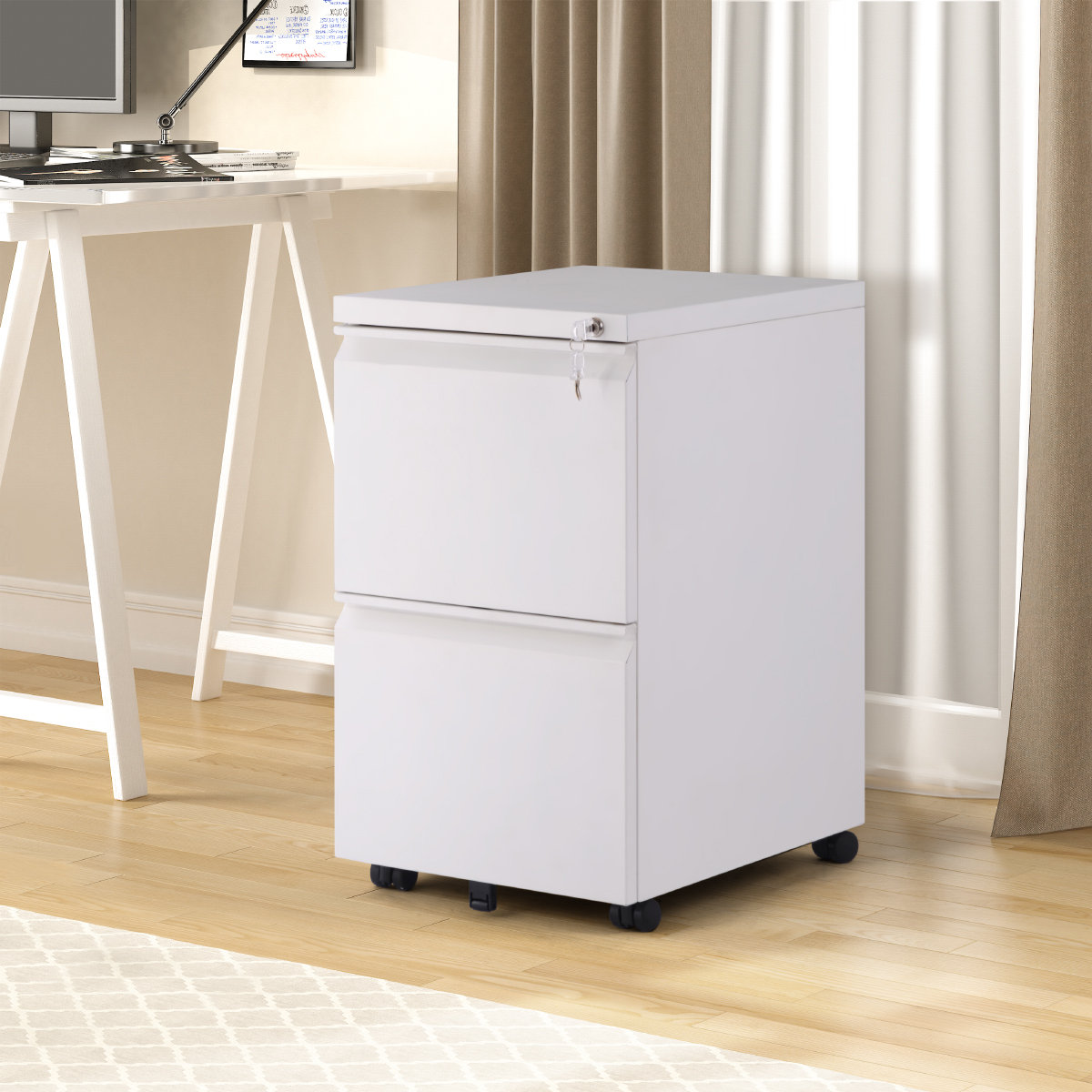 Winston Porter Kusilvak 2 Drawer Mobile Vertical Filing Cabinet