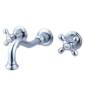 Vintage Wall Mounted Bathroom Faucet with Double Cross Handles