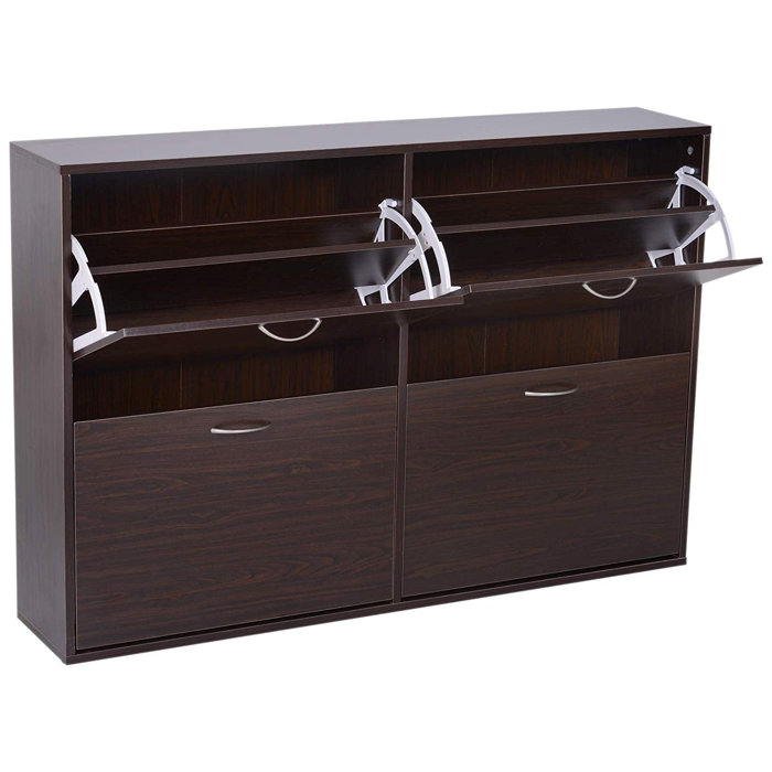 Ebern Designs Flip Down Wooden Entryway 4 Drawer Organizer Free
