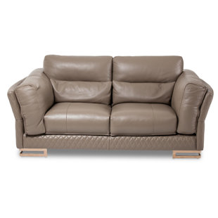 Go to store & view more images Michael Amini Mia Bella Monica Leather Loveseat