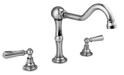 Victorian Deck Mounted Roman Tub Faucet With Diverter And Hand