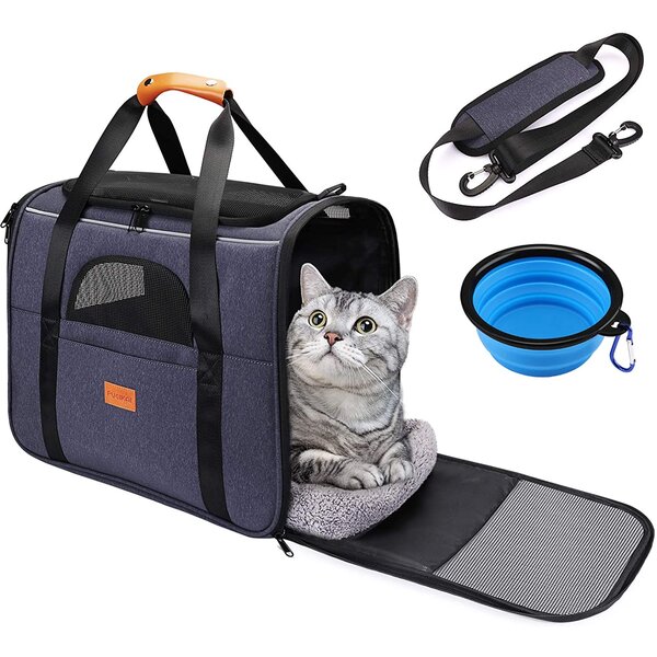 Folding Pet Dog Cat Carrier Bag Portable Travel Tote Crate Bag Kennel Box Holder 