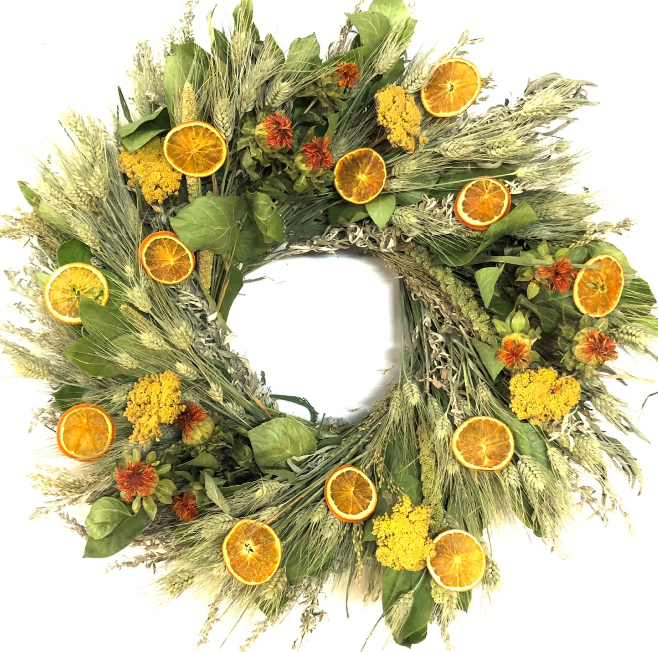 Rosalind Wheeler Dried Orange U Glad Floral Wreath Wayfair