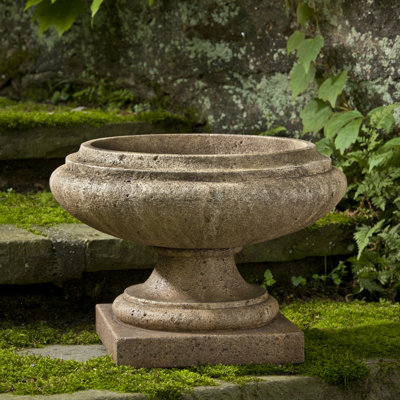 Darby Home Co Nick Round Cast Stone Urn Planter Nick Round Cast Stone Urn Planter