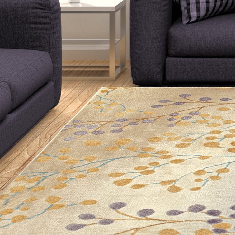 Brown Beige Floral Soft Small Large Modern Floral Design Rug 12mm Thick Quality 