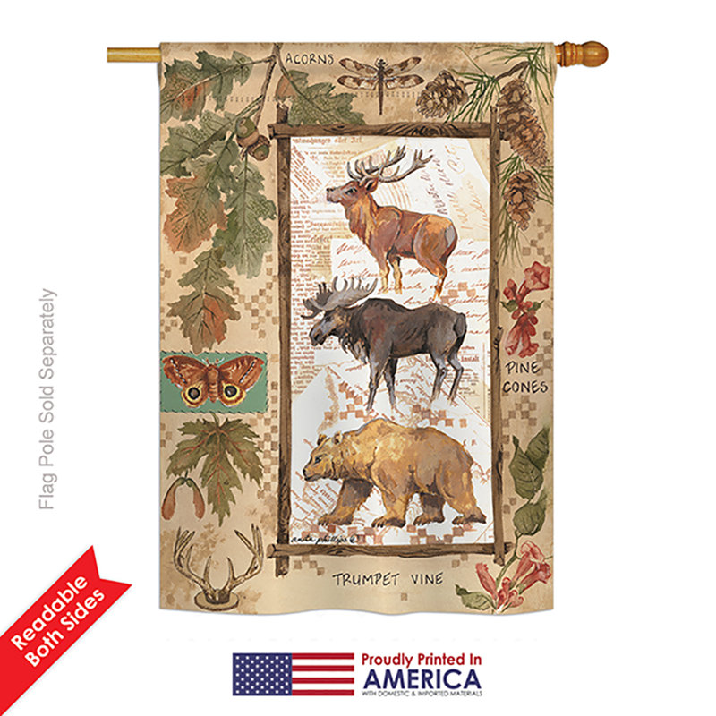Breeze Decor Woodland Adventures Nature And Everyday Wildlife Impressions 2 Sided Polyester 40 X 28 In House Flag Wayfair