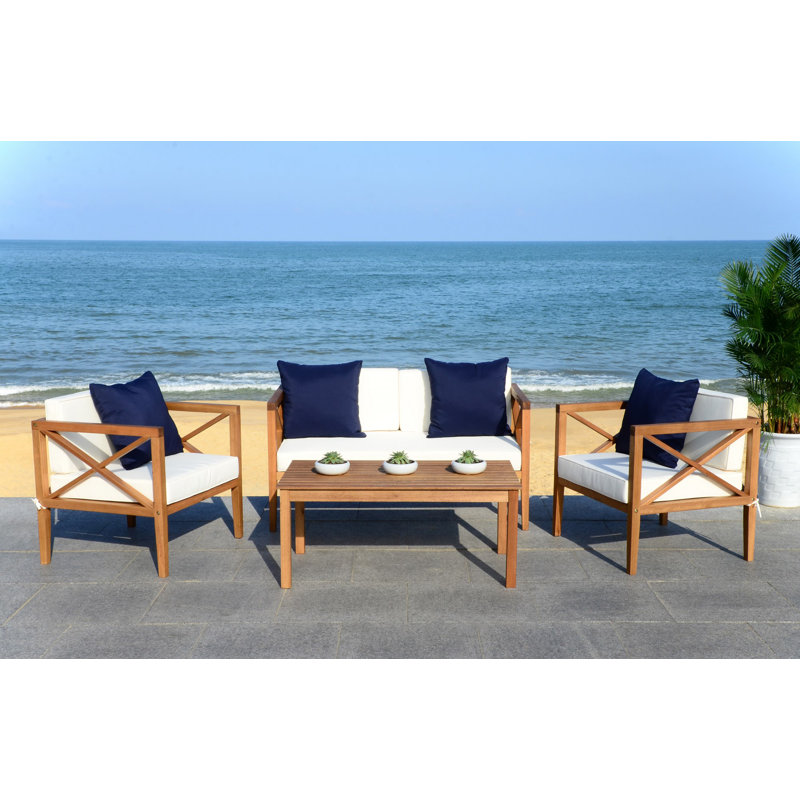 Beachcrest Home Delray 4 Piece Sofa Seating Group With Cushions
