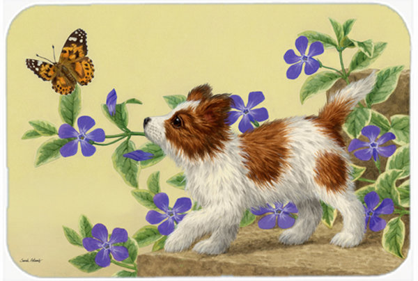 East Urban Home Papillon Pup Glass Cutting Board Wayfair