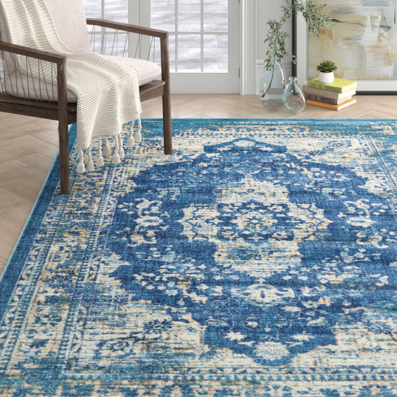 Abrahamson Power Loom Navy Blue Tibetan Area Rug Reviews Joss Main