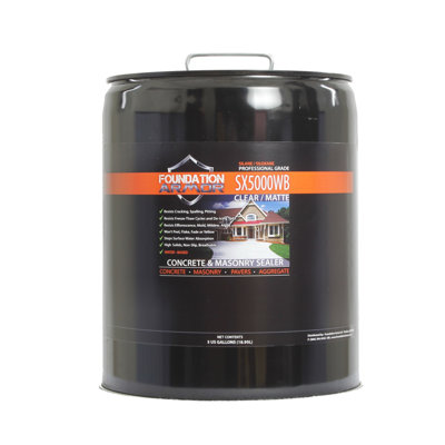 5 GAL Armor SX5000 WB PRO-Grade Water-Based Silane-Siloxane Water Repellent Concrete And Masonry Sealer