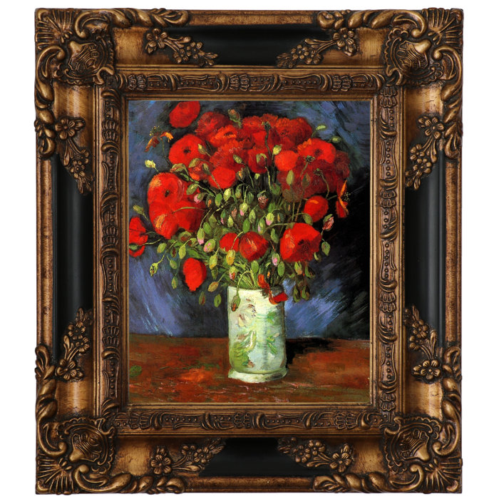 Alcott Hill Vase With Red Poppies By Vincent Van Gogh Framed