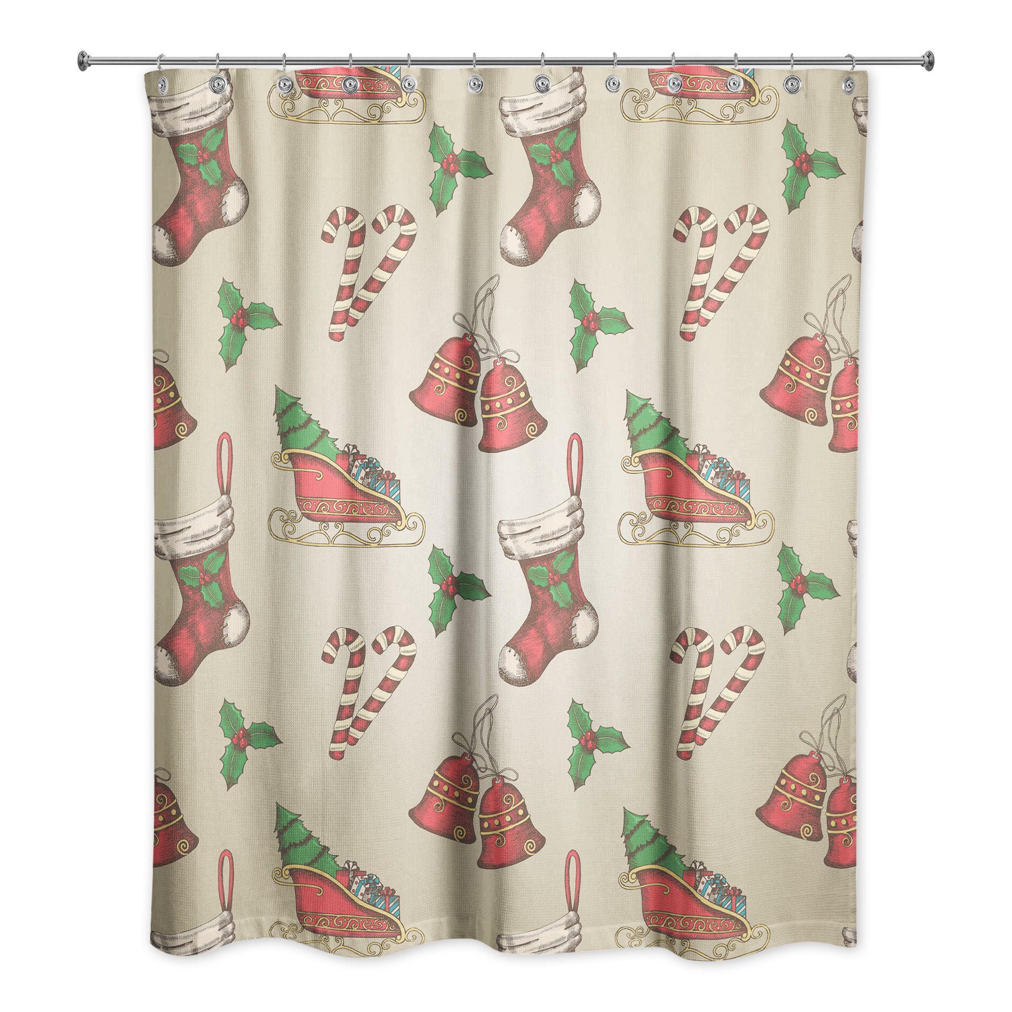 The Holiday Aisle Vonda Christmas Pattern Single Shower Curtain Wayfair