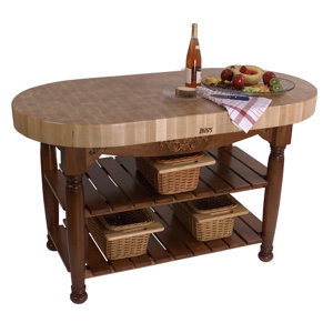 American Heritage Prep Table with Butcher Block Top