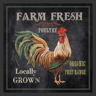 Farm Animal Kitchen Rugs Wayfair Fresh Farm Rooster Animals By Jean Plout Framed Vintage Adver