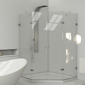 Gemini 42.125 x 42.125-in. Frameless Neo-Angle Shower Enclosure with .375-in.