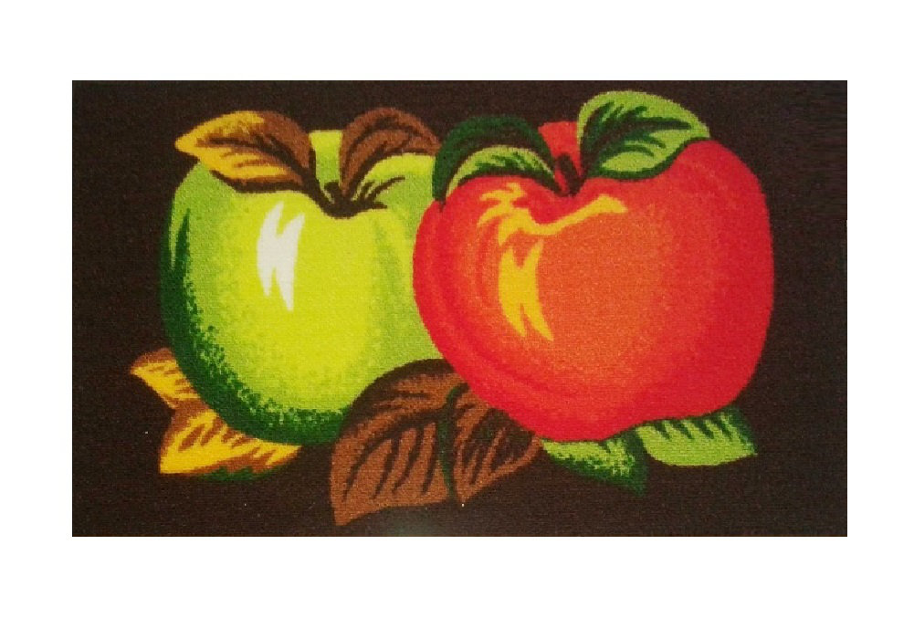 White Apple Picking Three Piece Kitchen Curtains finnley mix apples kitchen mat