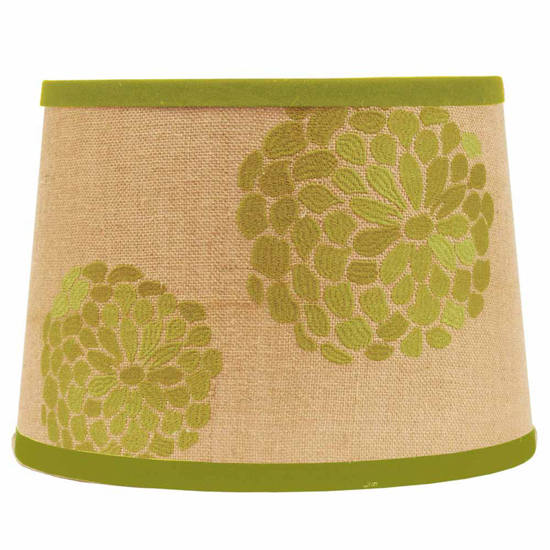 Winston Porter 14 Cotton Drum Lamp Shade In Green Cream Wayfair