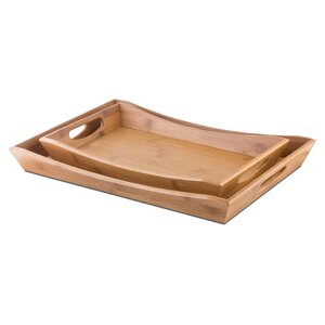 Citrus Heights 2 Piece Bamboo Serving Tray Set