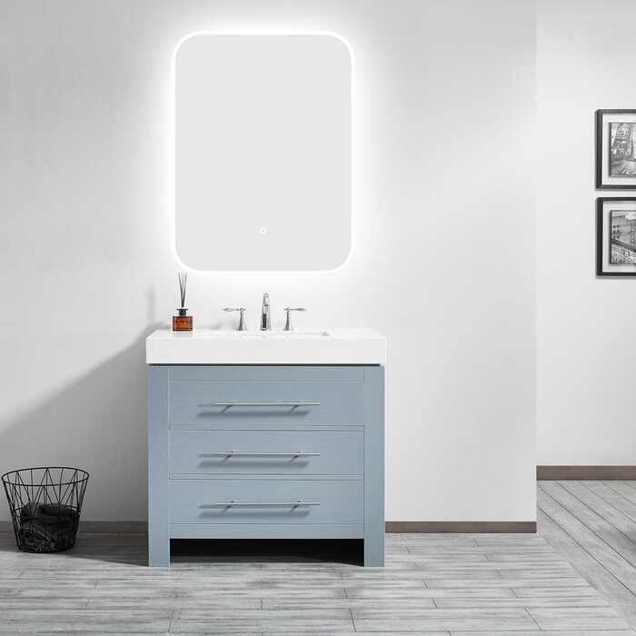 Orren Ellis Smaldino Modern Lighted Bathroom Mirror Wayfair Ca