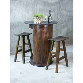 Millwood Pines Aenwood Wine Barrel Counter Bar Cabinet Wayfair